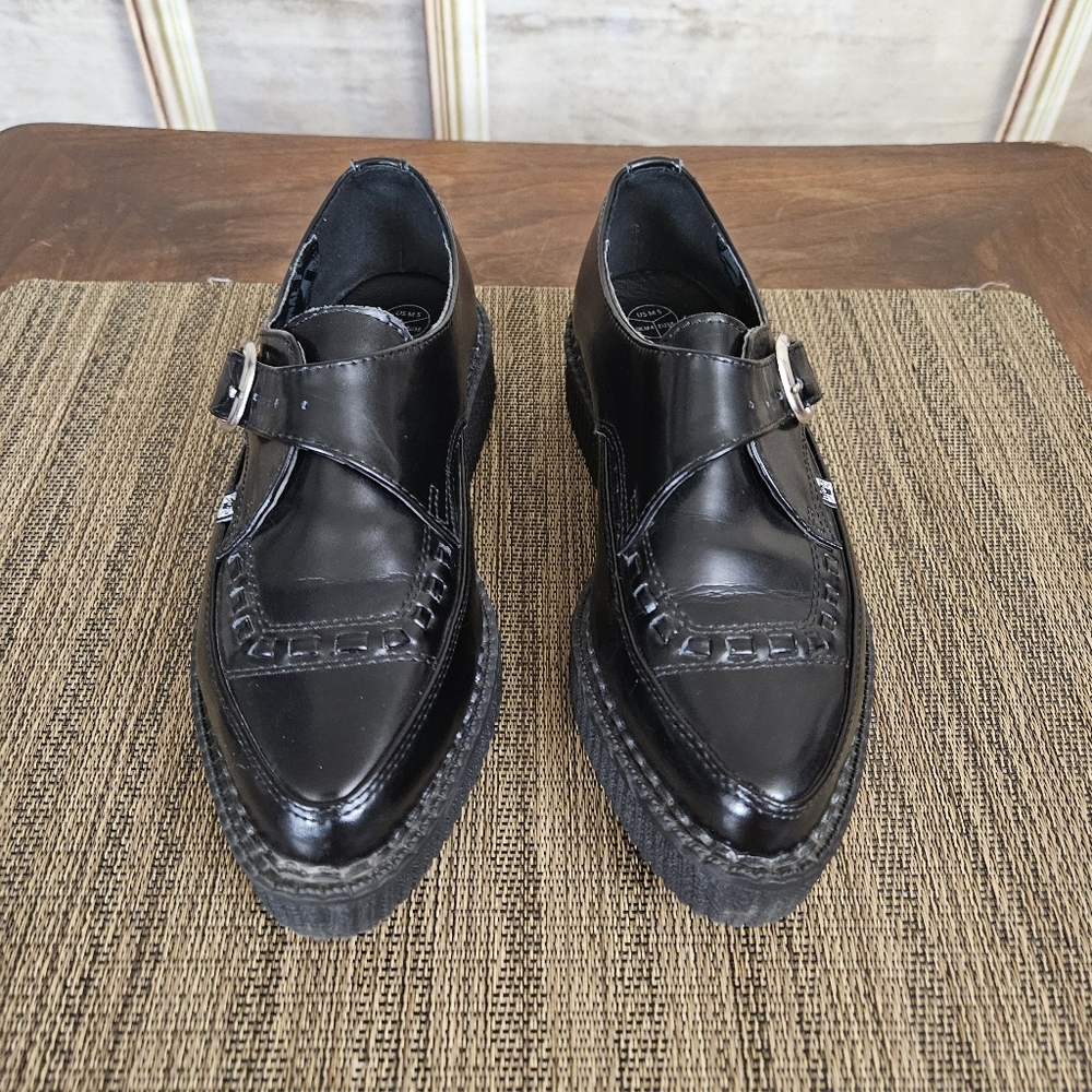 TUK Footwear Pointed Buckle Creepers Men's 5 Women's 7 Leather A8520 Punk - Picture 4 of 10